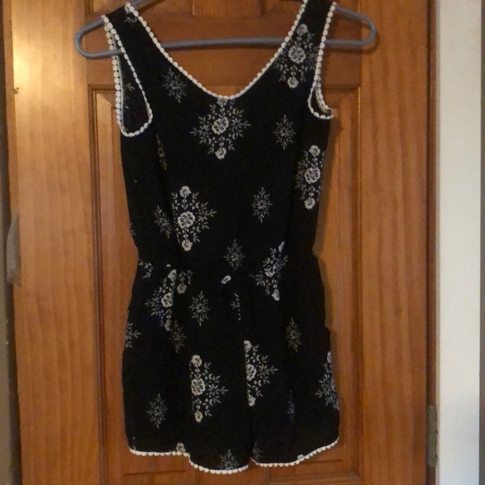 Girls black and white romper